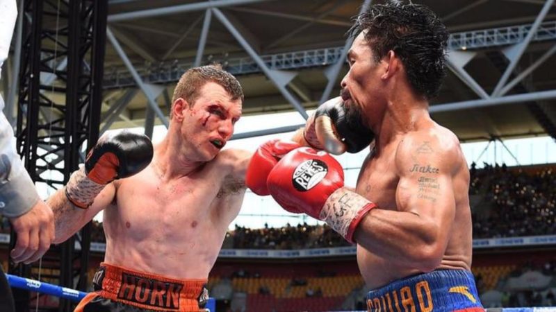 Horn and Pacquiao cranks it down in a bloody affair