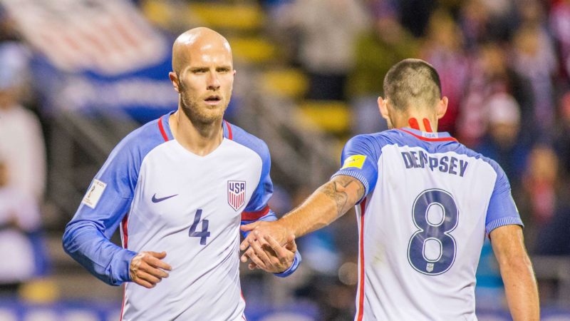 Michael Bradley and Clint Dempsey of USA