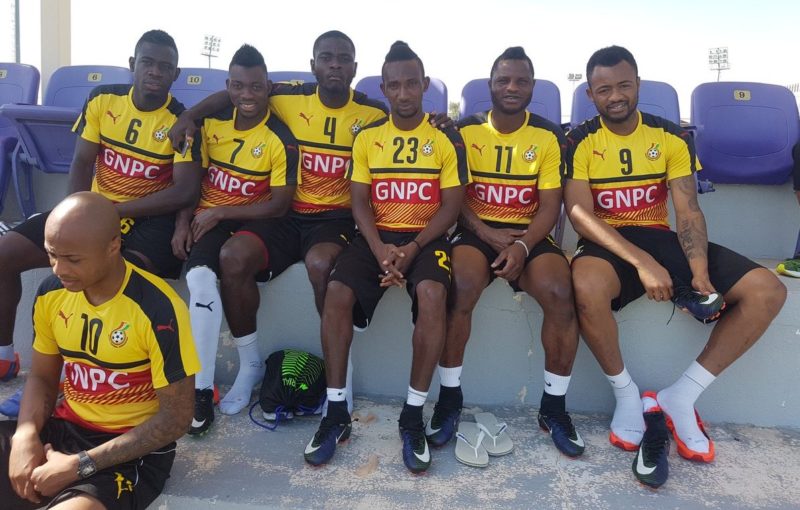Wakaso [No. 11] and his Black Stars colleagues at the 2017 AFCON