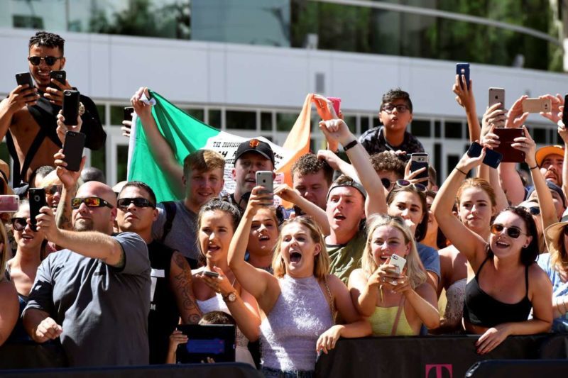 Conor McGregor had a great fan base at the weigh-in at the T-Mobile Arena