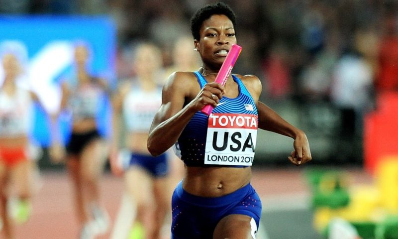 Phyllis Francis anchors USA to 4x400m relay victory [London-2017] PHOTO by Mark-Shearman