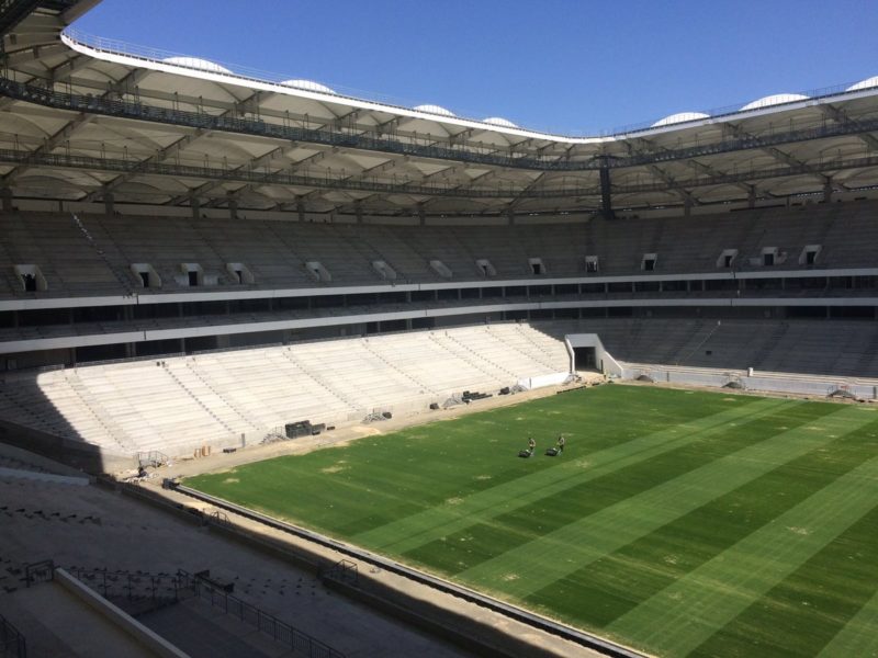 The pitch view of the Rostov Arena in Russia