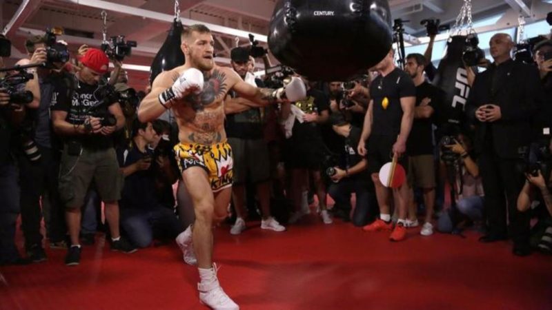 Conor McGregor entertains on his media workout day