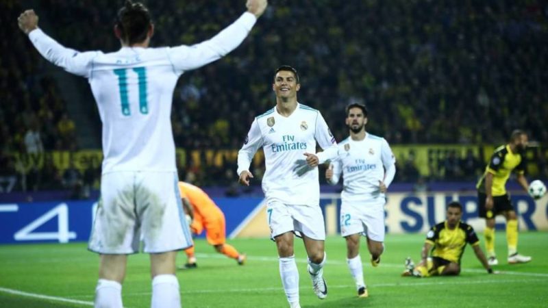 Gareth Bale gives Madrid the lead at the Signal Iduna Park