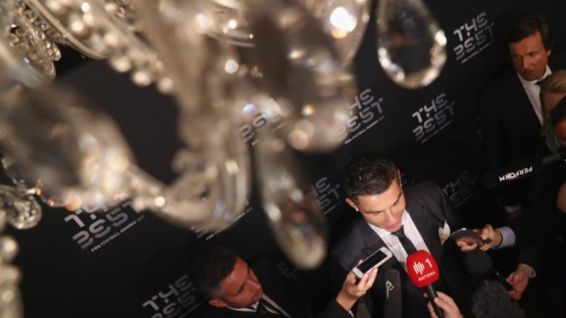 Cristiano Ronaldo speaks to the media