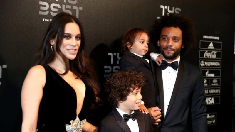 Marcelo and family arrives for The Best FIFA Football Awards