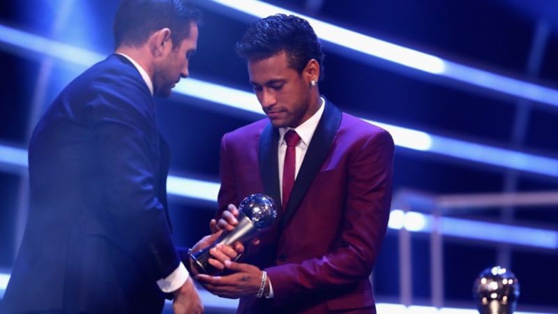 Neymar is awarded in The FIFA Team of The Year award