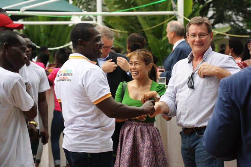 Team Ghana fraternizing with the Australian High Commission