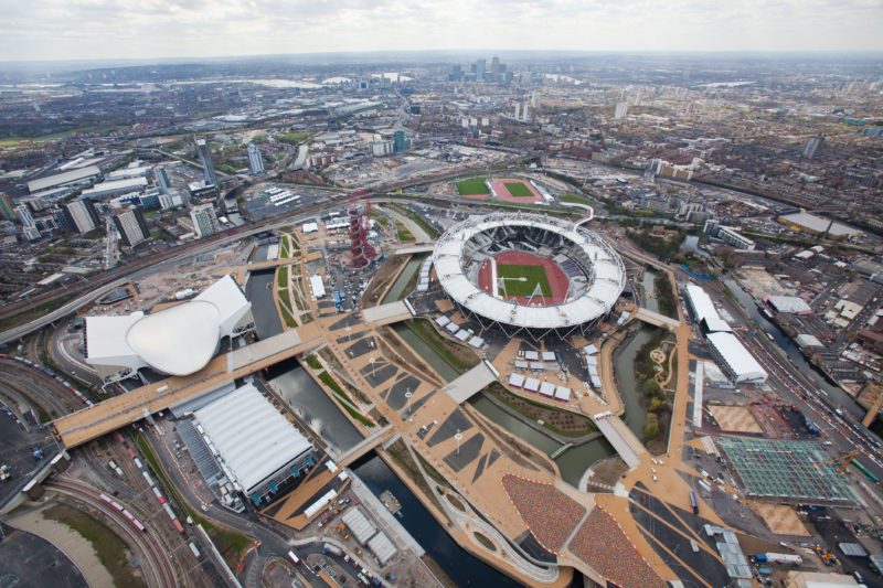 Aerial view of the Olympic Park in London, England