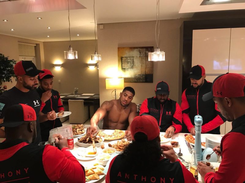 Anthony Joshua having fun with his friends