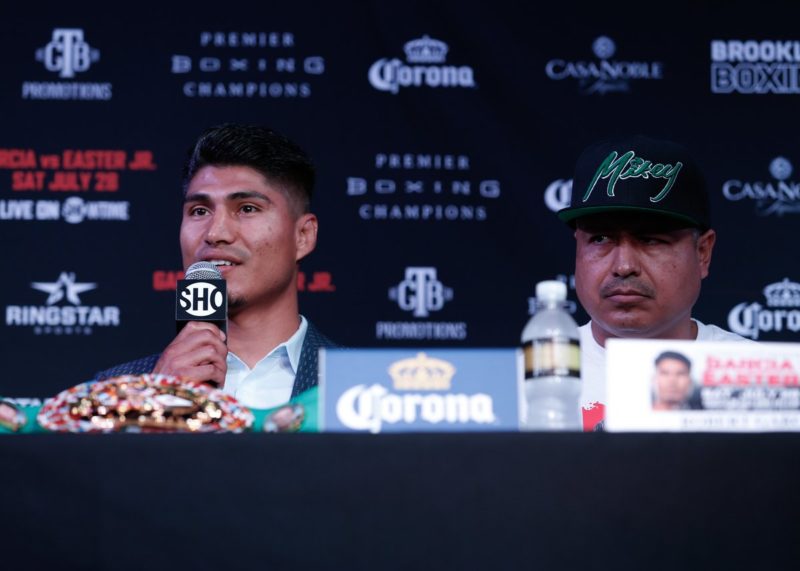 Mikey Garcia speaking the press ahead of Robert Easter Jr. fight