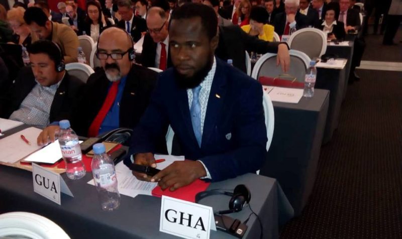Mohammed Mahadi representing at the 2018 FIE congress