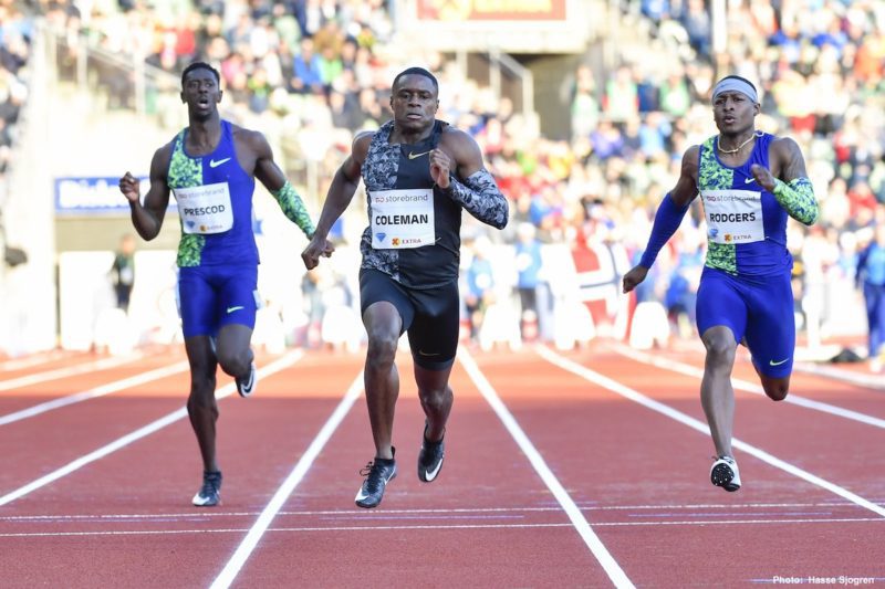 Diamond League Christian Coleman runs worldleading 100m time in Oslo