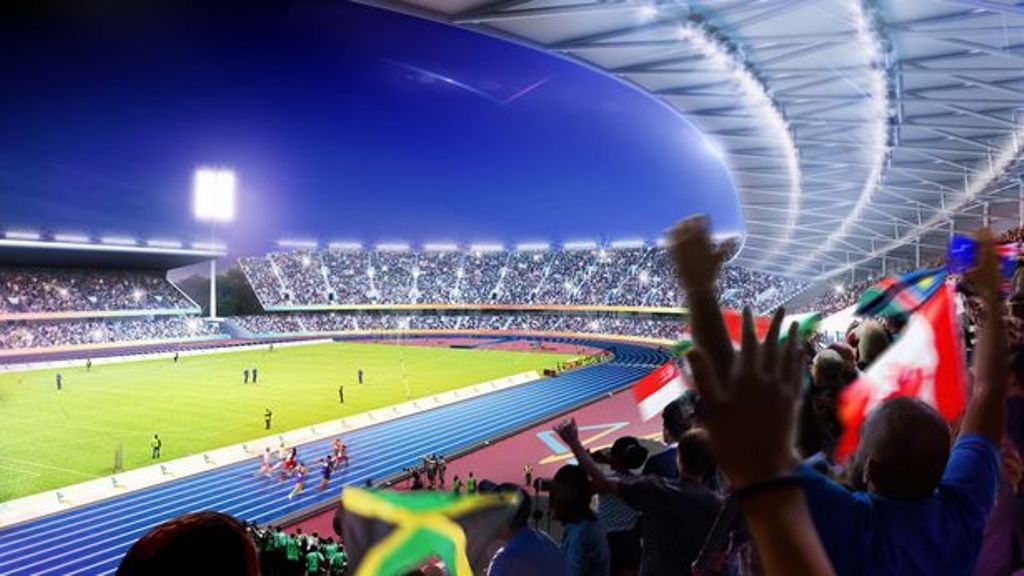 An artist's impression of the redeveloped Alexander Stadium